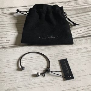 Nicole Miller Gunmetal "Bolt" Open Cuff Bracelet